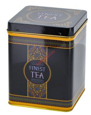 Tin 200 g "Finest tea'" Hinged lid square 88 x 88 x 113 mm